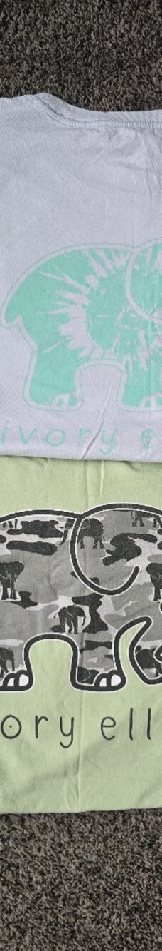 Two ivory ella Short Sleeve Tee Mint Green & Long Sleeve In Light Lavender/grey